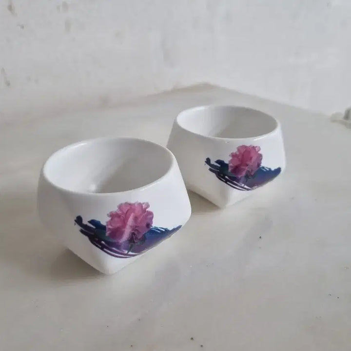 [BUNJANG] FreshTaiwan Sky Lantern Tea/Soju Glass Set (Rare Collectible) / 대만 freshtaiwan 천등 찻잔/소주잔 2개세트 (희귀 오브제)