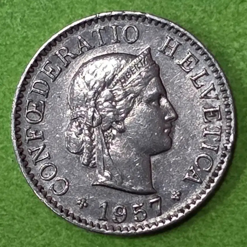 [BUNJANG] 1957 Swiss 5 Rappen Coin / 1957년 스위스 5라펜 동전 M3087