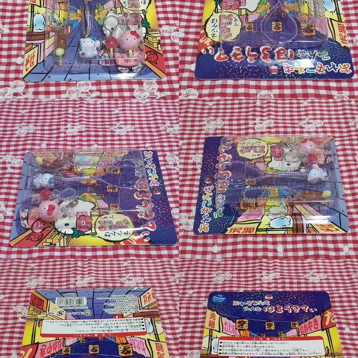 [BUNJANG] Hello Kitty Summer Matsuri Boxed Straps Bundle / 고전 키티 여름 마츠리 박스형 스트랩 4개일괄 (초코바나나 솜사탕 빙수)