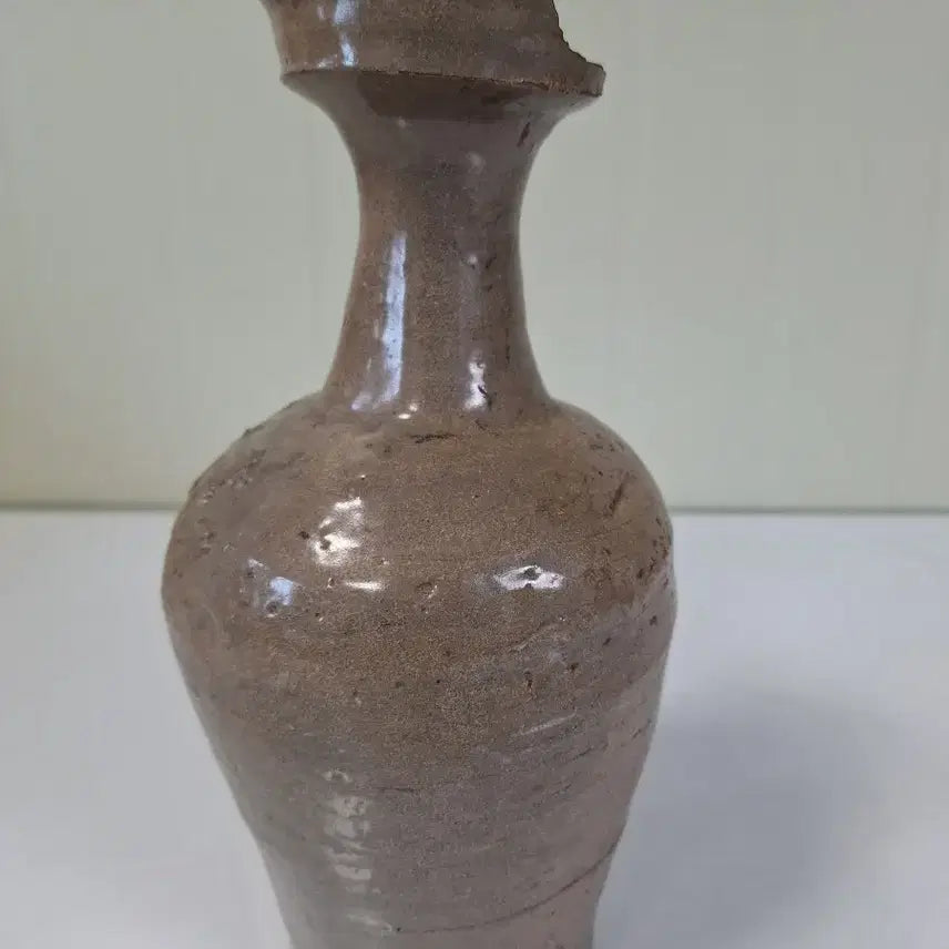 [BUNJANG] Antique Celadon Porcelain Wide-Mouth Bottle / 근대사 수집 자료 옛날 민속품 청자 도자기 광구병 기름병 주병