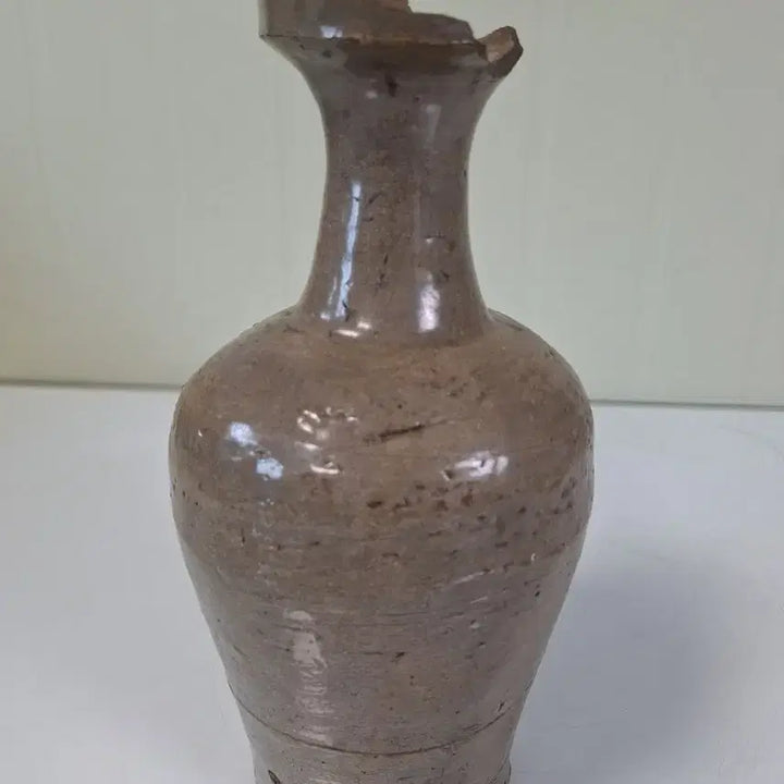 [BUNJANG] Antique Celadon Porcelain Wide-Mouth Bottle / 근대사 수집 자료 옛날 민속품 청자 도자기 광구병 기름병 주병