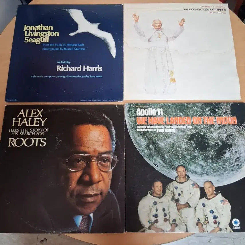 [BUNJANG] Rare LP Bundle Set - Jonathan Livingston Seagull, Pope John Paul II, Alex Haley Roots, Apollo 11 / 소장가치 희귀 LP 5장 일괄 할인 가격