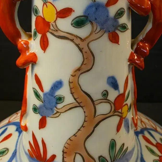 [BUNJANG] Celadon Porcelain Vase with Phoenix and Fruit Motifs / 260807-4 투채 투각운봉문 양이장경병