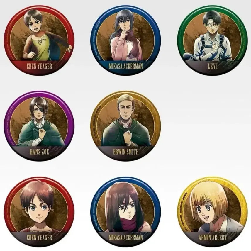 [BUNJANG] Attack on Titan Ichiban Kuji Prize G Full Set Can Badges Bundle Set / 일괄) 진격거 제일복권 G상 캔뱃지 풀세트
