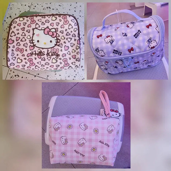 [BUNJANG] Hello Kitty Pink Leopard Pouch Bag / 헬로키티 핑크 레오파드 파우치 가방