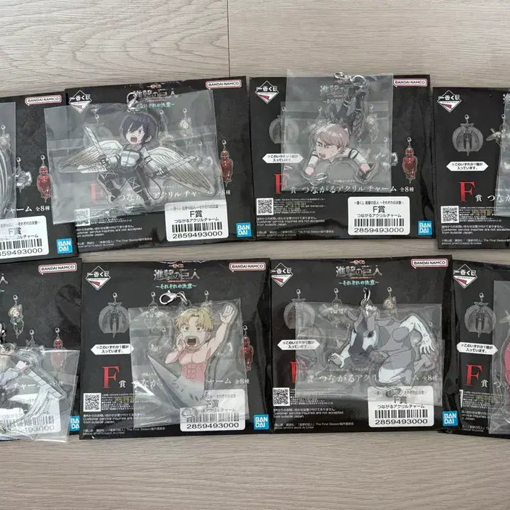 [BUNJANG] Attack on Titan Ichiban Shoji F Prize Acrylic Keychain Full Set / 일괄) 진격거 제일복권 F상 풀세트