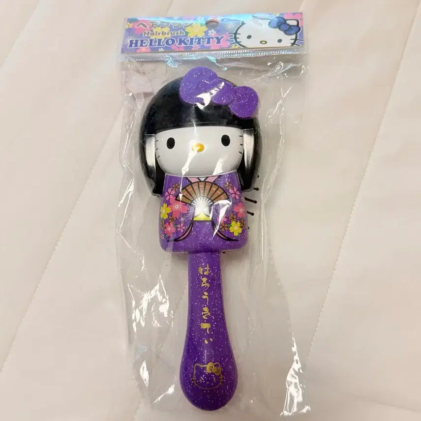 [BUNJANG] Sanrio Hello Kitty Kimono Hair Brush / 헬로키티 앞머리 키티 보리색 헤어 브러쉬 빗 새상품