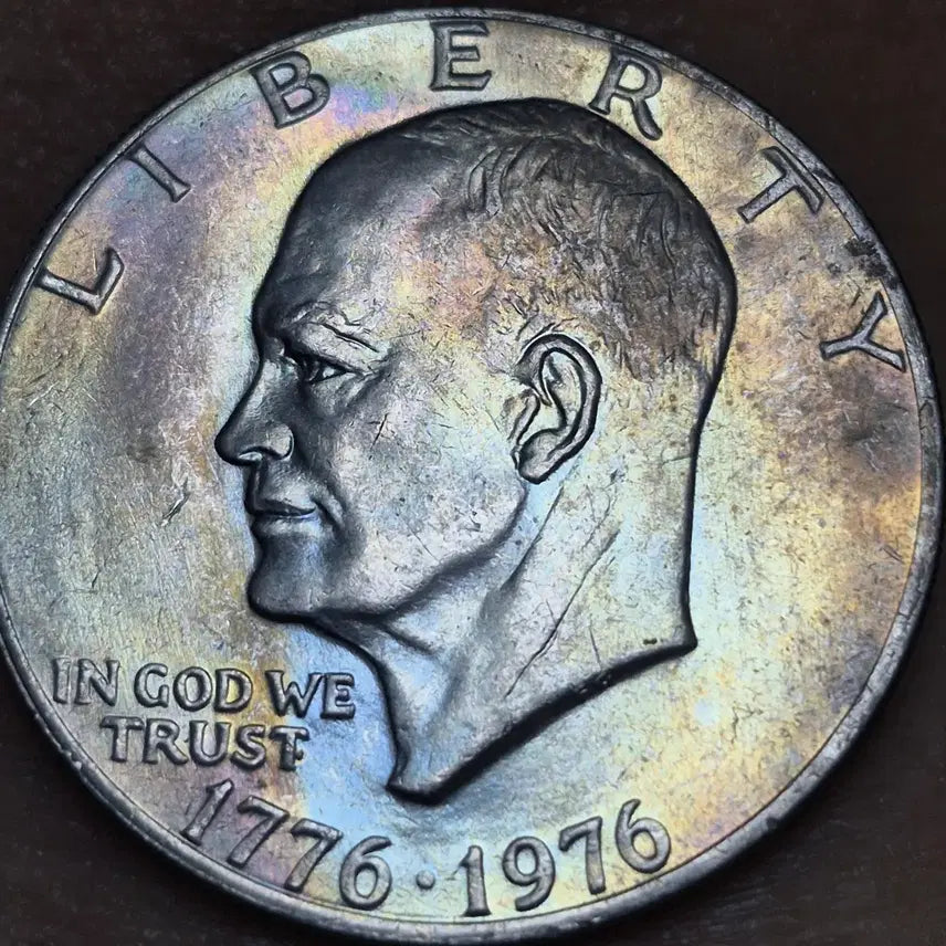 [BUNJANG] Eisenhower Dollar Coin 1776-1976 Rainbow Toning / 아이젠하워 달러 주화 1776-1976년 p. 레인보우토닝
