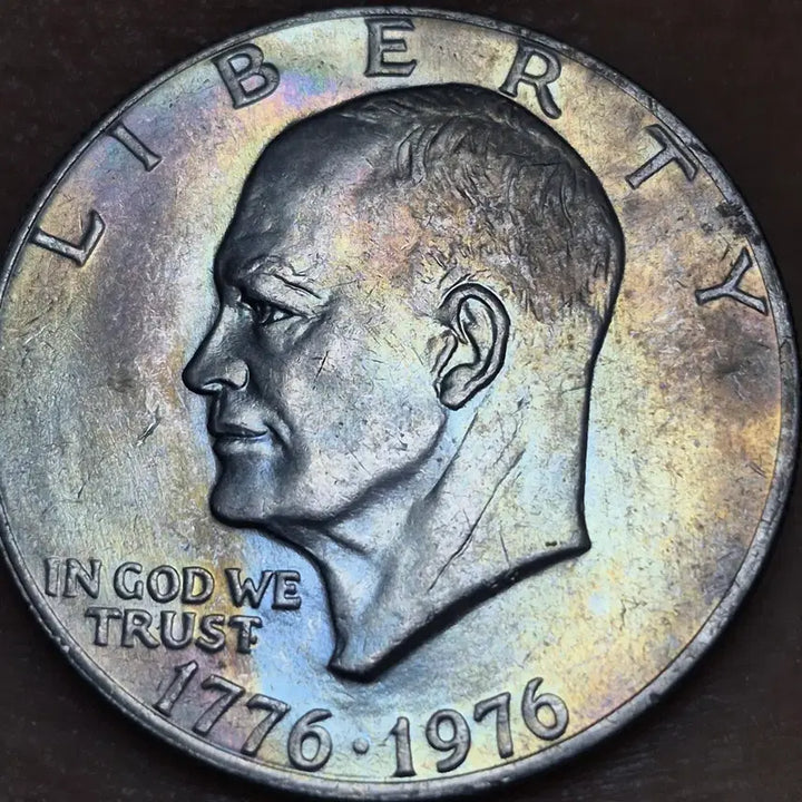[BUNJANG] Eisenhower Dollar Coin 1776-1976 Rainbow Toning / 아이젠하워 달러 주화 1776-1976년 p. 레인보우토닝