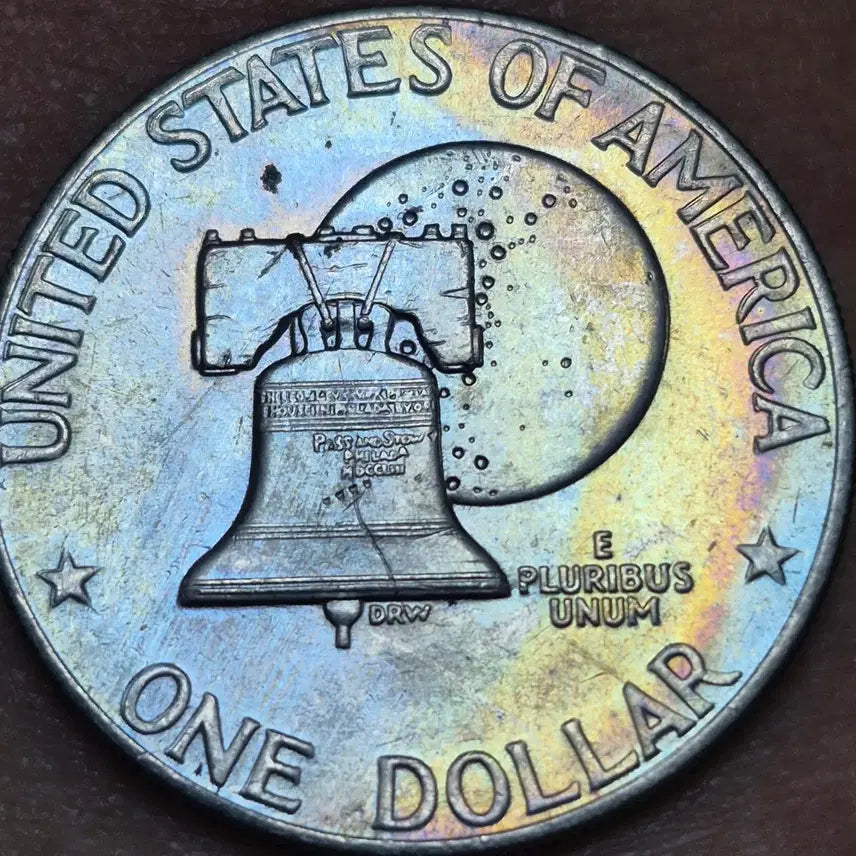 [BUNJANG] Eisenhower Dollar Coin 1776-1976 Rainbow Toning / 아이젠하워 달러 주화 1776-1976년 p. 레인보우토닝