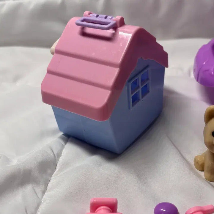 [BUNJANG] Dog Figure Bath House Toy Bundle Set / 강아지 피규어 목욕 집 장난감 일괄