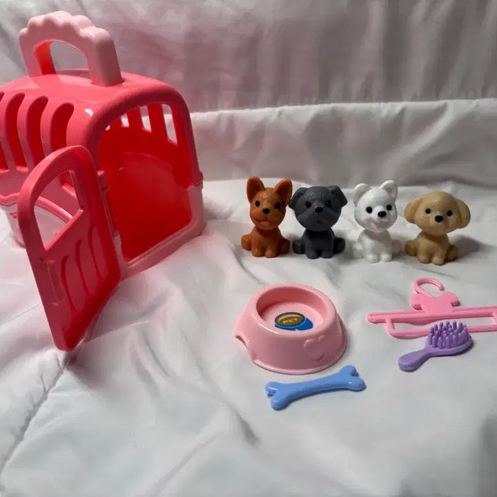 [BUNJANG] Puppy Figure Kennel Toy Bundle Set / 강아지 피규어 켄넬 장난감 일괄 판매