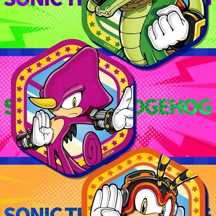 [BUNJANG] Sega Sonic the Hedgehog Chaotic Characters Vector Espio Charmy Hologram Can Badge / 소닉 팀 카오틱스 벡터 에스피오 챠미 캔뱃지 공식 굿즈 세가