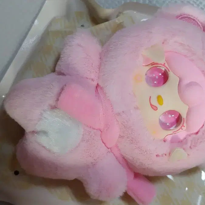 [BUNJANG] Babyslee 3 Yuki Hanip Bear Plush (Pink) / 베이비쓰리 유키 한입베어문( 핑크)