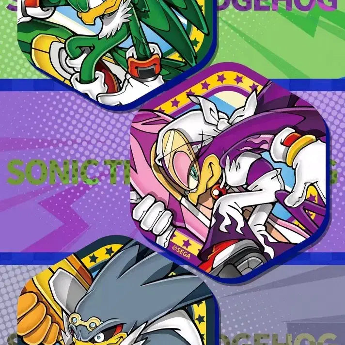 [BUNJANG] Sega Sonic Babylon Rouge Holo Can Badge / 소닉 바빌론 도적단 제트 웨이브 스톰 캔뱃지 공식 굿즈 세가