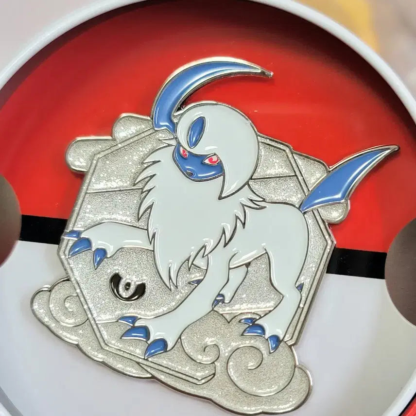 [BUNJANG] Pokemon Forest Limited Edition Metal Badge Set 2 with Monster Ball Tin Case / 포켓몬30주년한정 100메탈뱃지 라프라스+체리버 반짝이 (한국한정)