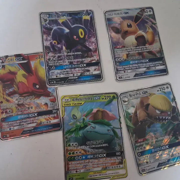 [BUNJANG] Pokemon Card Bundle Set: Detective Pikachu, Vaporeon, Eevee, Umbreon, Celebi &amp; Venusaur GX / 포켓몬 카드 형사구스/부스터/이브이/블래키/세레비&amp;이상해씨GX일괄
