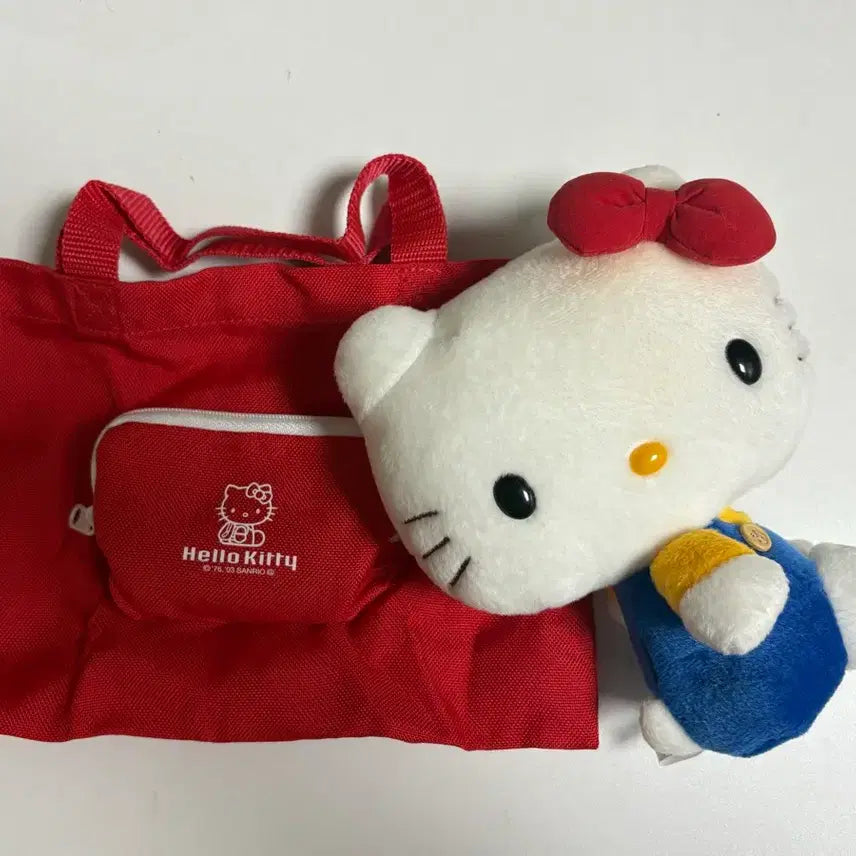 [BUNJANG] Hello Kitty Plush Doll &amp; Shopping Basket Set / 헬로키티 인형&amp;장바구니