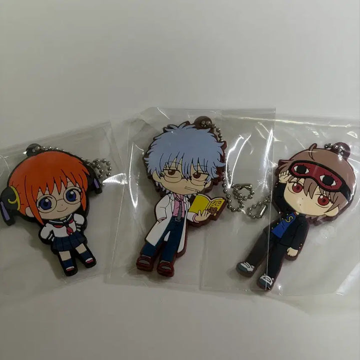 [BUNJANG] Gintama 3Z Rubber Strap Bundle Set: Kagura, Gintoki, Sougo / 은혼 삼젯 러버스트랩 키링 카구라 긴토키 소고 일괄