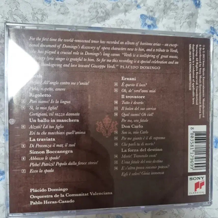 [BUNJANG] Domingo Sings Verdi CD / 도밍고가 부르는 베르디 Verdi CD