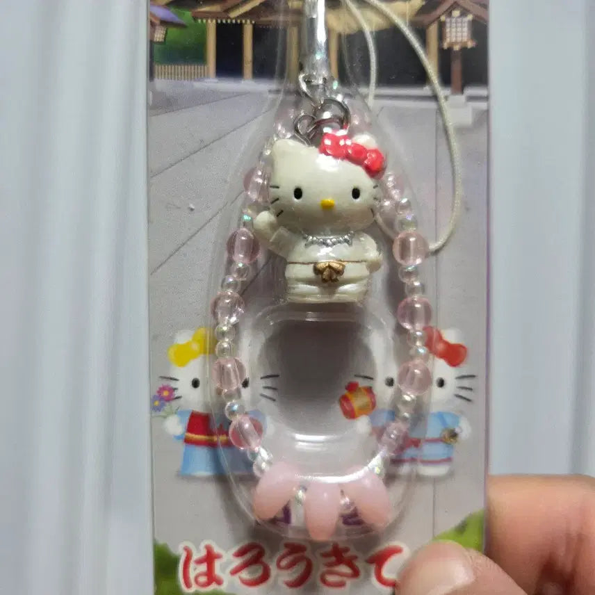 [BUNJANG] Vintage Sanrio Hello Kitty Beaded Strap Charm / 빈티지 토이 캐릭터 굿즈 고전 만화 인형 산리오 비즈 헬로키티 스트랩