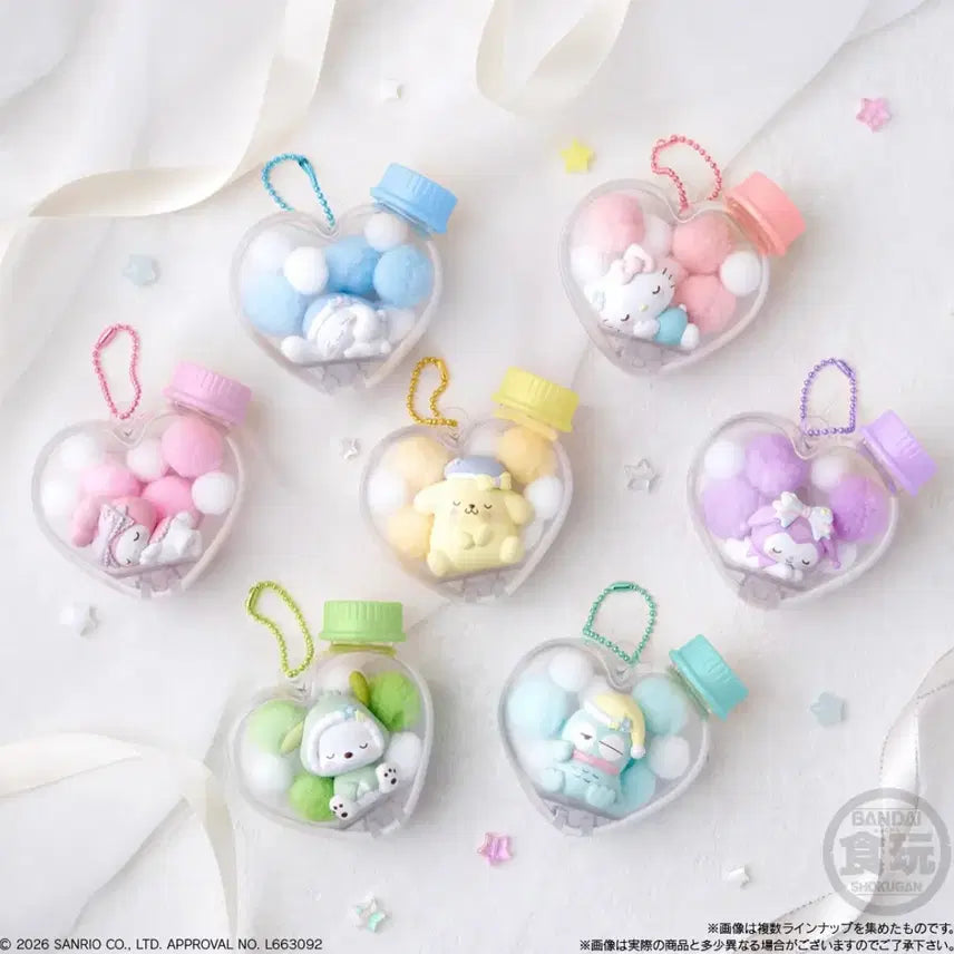 [BUNJANG] Sanrio Character Mofu Heart Case Mascot Set / 산리오 캬라모후 하트 케이스 마스코트 5종