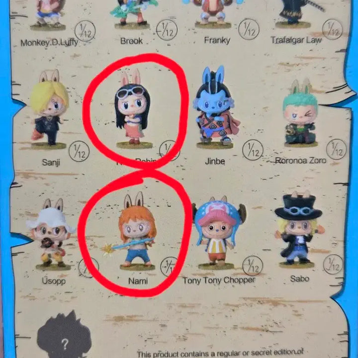[BUNJANG] Labubu One Piece Nami &amp; Robin Figure Set / 정품) 라부부 원피스 피규어