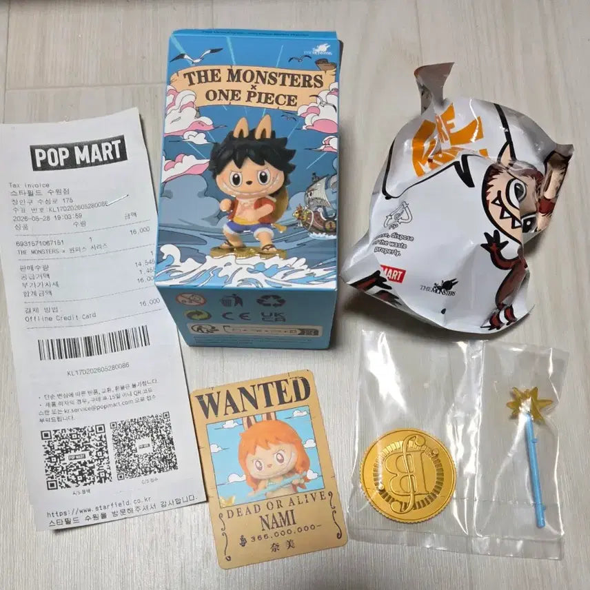 [BUNJANG] Labubu One Piece Nami &amp; Robin Figure Set / 정품) 라부부 원피스 피규어