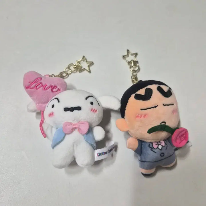 [BUNJANG] Crayon Shin-chan &amp; Shiro Keyring Set / 짱구 흰둥이 키링 세트