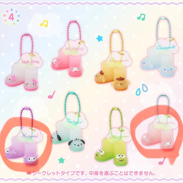 [BUNJANG] Sanrio Sweet Rain Charm Keychain My Sweet Piano Kuromi / 산리오 스위트 레인 장화 키링 쿠로미 레인부츠