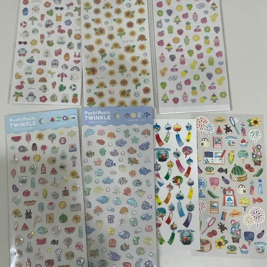 [BUNJANG] Japanese Summer Sticker Bundle (7 Types, Unused) / 일본 여름 스티커 7종 일괄 (미사용품)