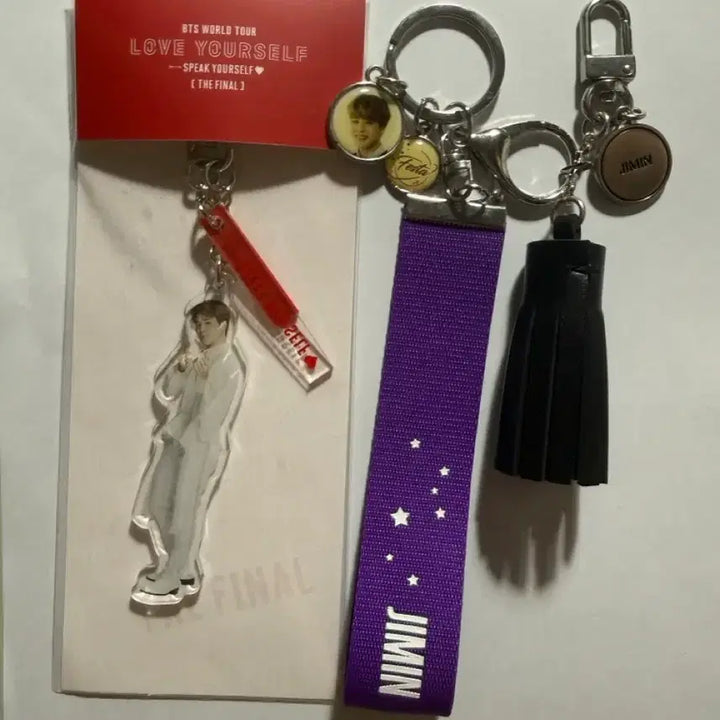 [BUNJANG] BTS Wings The Final / Festa / Love Yourself Speak Yourself Jimin Keyring &amp; Mini Banner Bundle Set / 방탄 BTS 키링 /미니 배너