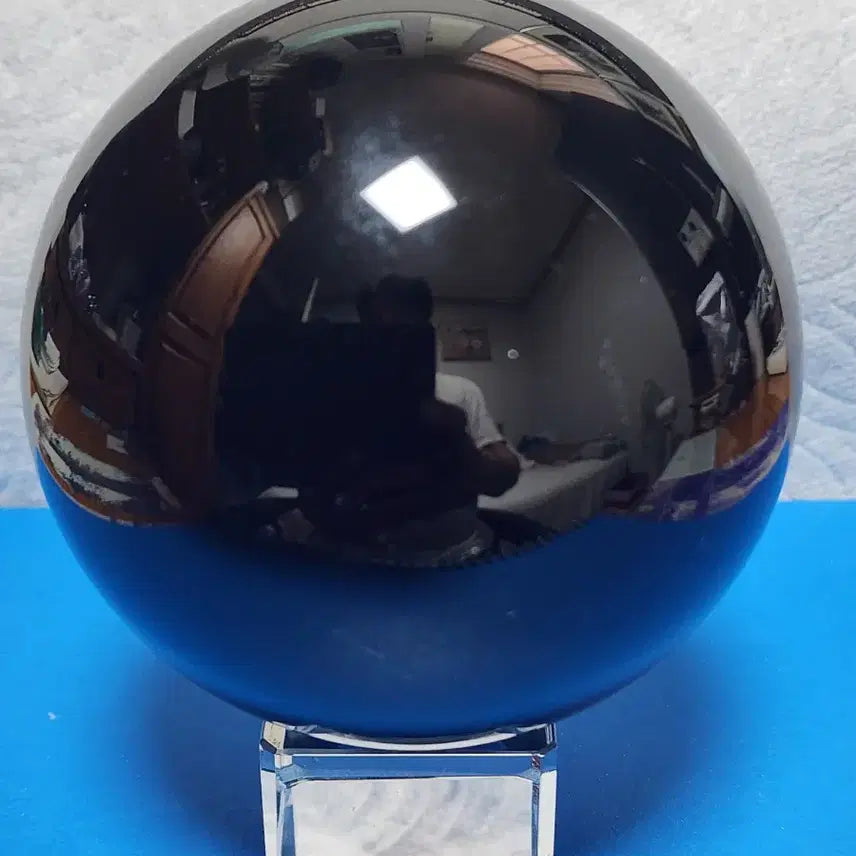 [BUNJANG] Natural Obsidian Large Sphere (10cm) with Stand / 천연 크리스탈 흑요석 대형구체(10cm)+받침대