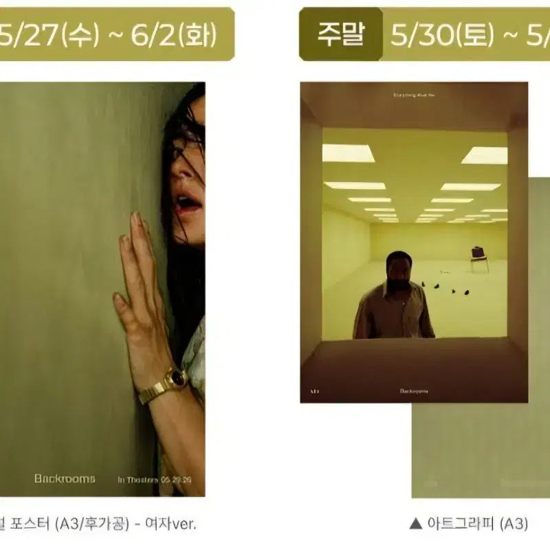 [BUNJANG] Backrooms Poster Set (2 Types) Postcard Set (3 Types) Art Card / 백룸 스페셜 포스터