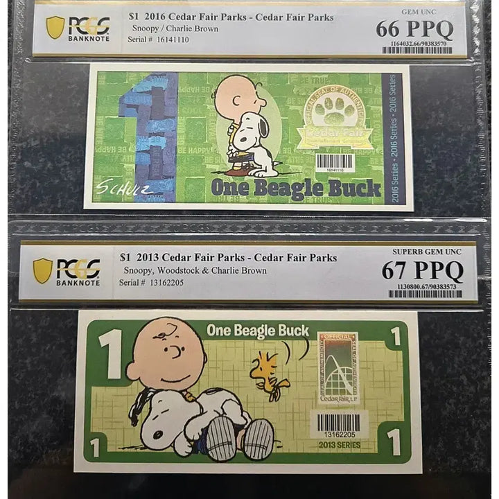 [BUNJANG] Snoopy 1 Dollar Coin Set (2 Types, Graded) / *상품번호-가1221*미국 Snoopy 1dollar정품 2종 일괄