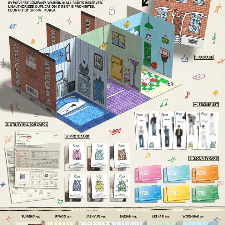 [BUNJANG] BOYNEXTDOOR HOOD Weverse Album Split Set / 보넥도 홈 위버스앨범 분철