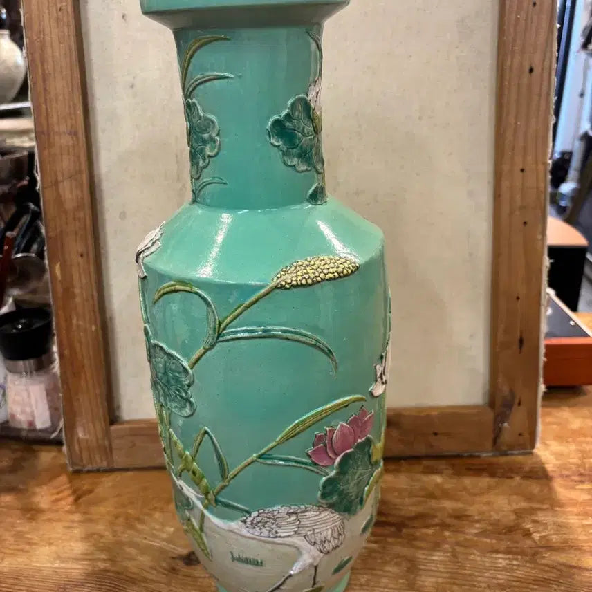 [BUNJANG] Bird and Flower Motif Embossed Vase / 화조문 양각 화병