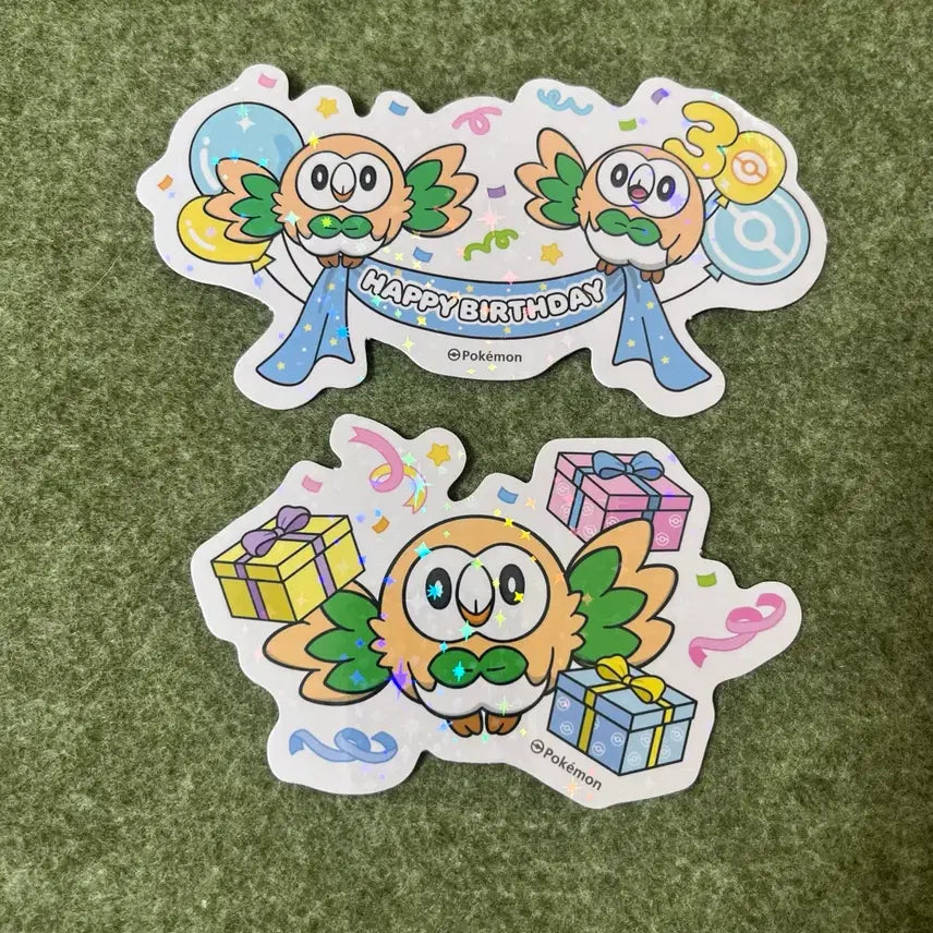 [BUNJANG] Pokemon 30th Anniversary Moltres Birthday Sticker Set / 포켓몬 성수 올리브영 30주년 벌스데이 생일 나몰빼미 스티커