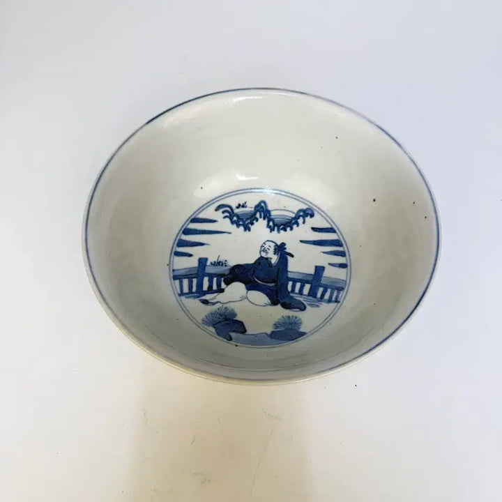 [BUNJANG] Blue and White Figure Decorated Jar / 청화 인물문 완