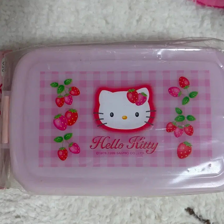 [BUNJANG] Sanrio Hello Kitty Strawberry Kitty Lunchbox Container / 고전 산리오 헬로키티 고전키티 딸기키티 도시락 보관함 소품함 케이스