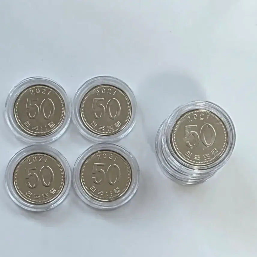 [BUNJANG] 2021 50 Won Coin Unused Bundle (10 pcs) / 특년도 2021년 50원 주화 미사용 10개 일괄