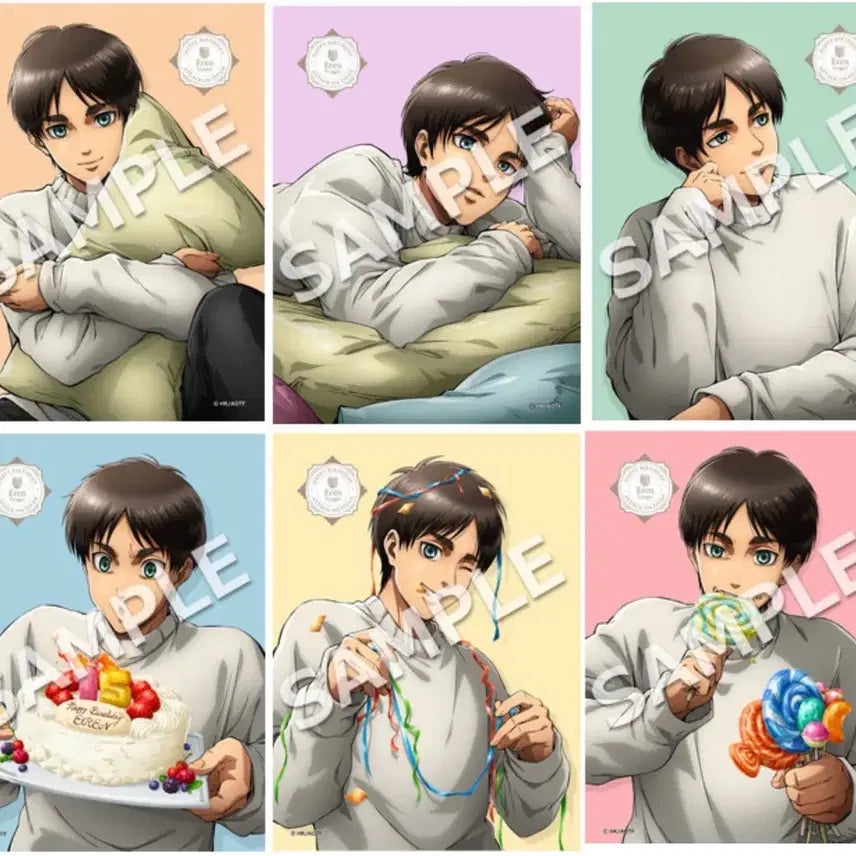 [BUNJANG] Attack on Titan Eren Birthday Official Postcard Bromide Netmarble L-Size Set / 진격거 에렌 생일 기념 공식 엽서 브로마이드 넷프리 L사이즈 세트