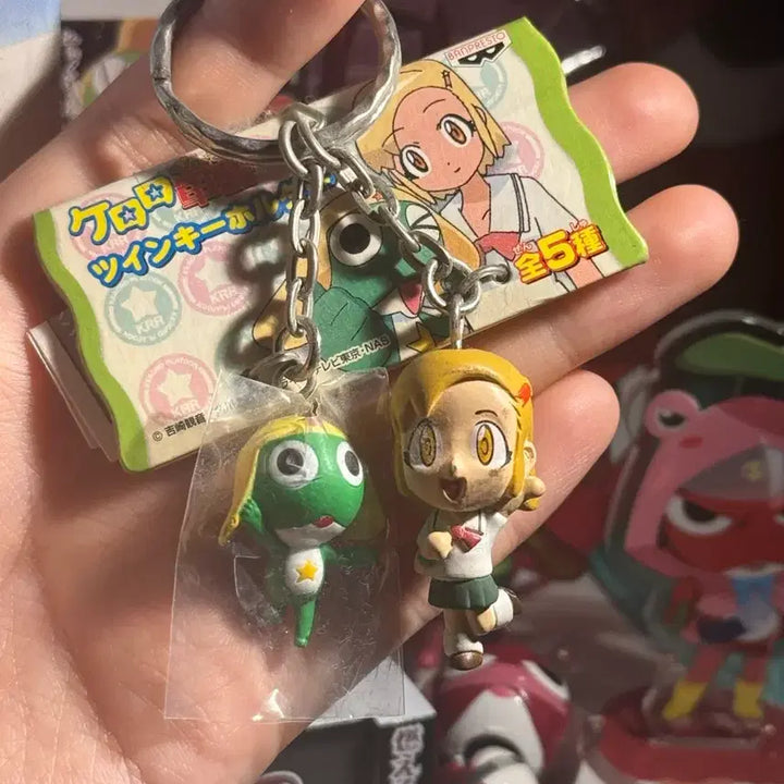 [BUNJANG] Sergeant Keroro &amp; Moa Classic Twin Keyholder / (가격내림) 케로로중사 키링 케로로 모아 고전 트윈 키홀더