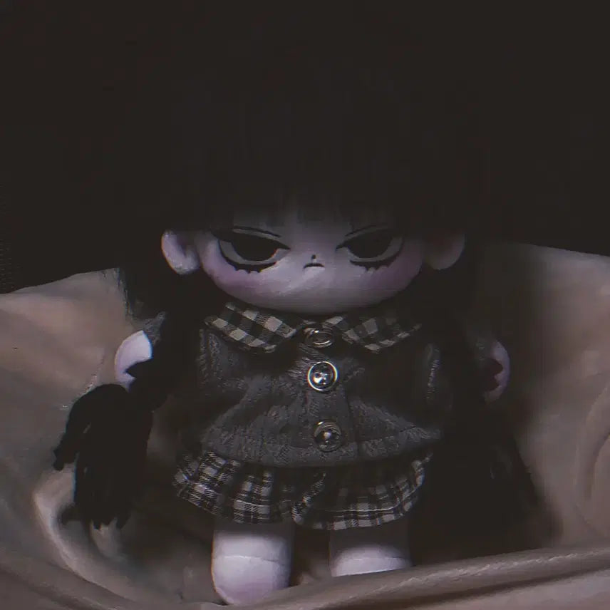 [BUNJANG] 20cm Wed. Bone Ggug Doll with Detachable Braided Headband and Gothic Rabbit Hoodie / 20cm 솜인형 웬스티 양도