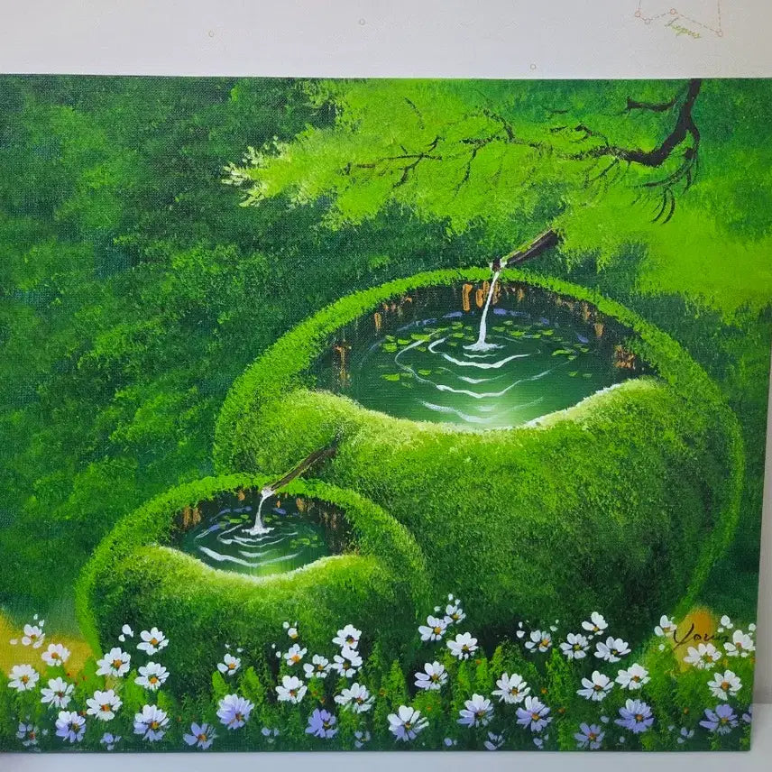 [BUNJANG] Oil Painting "Ondal Spring" / 윤영화가 싱그러운 옹달샘 유화 그림