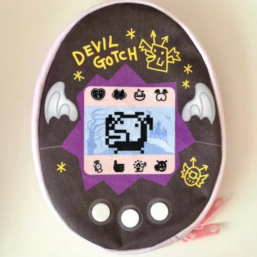 [BUNJANG] Tamagotchi Ichiban Kuji Double-Sided Pouch Angelgotchi Tenshichi Devilgotchi / 다마고치 제일복권 C상 양면 파우치 엔젤고치 텐시치 데빌고치