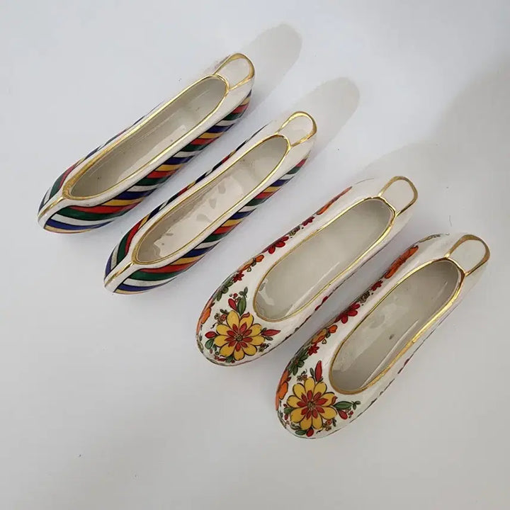 [BUNJANG] Haengnamsa Arirang Flower Gomsins Set (Bundle) / 2세트 일괄가/행남사 빈티지 도자기 아리랑 꽃 고무신 신발 세트