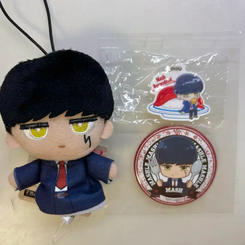 [BUNJANG] Mashle Mashu Plush Charm Keychain Badge Bundle Set / 마슐 마슈 누이 키링 뱃지 일괄