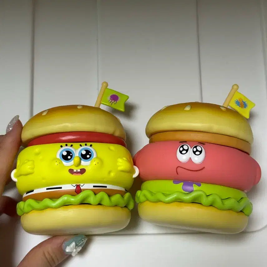 [BUNJANG] SpongeBob &amp; Patrick Star Hamburger Mood Lamp Bundle Set / 스폰지밥 뚱이 햄버거 무드등 일괄