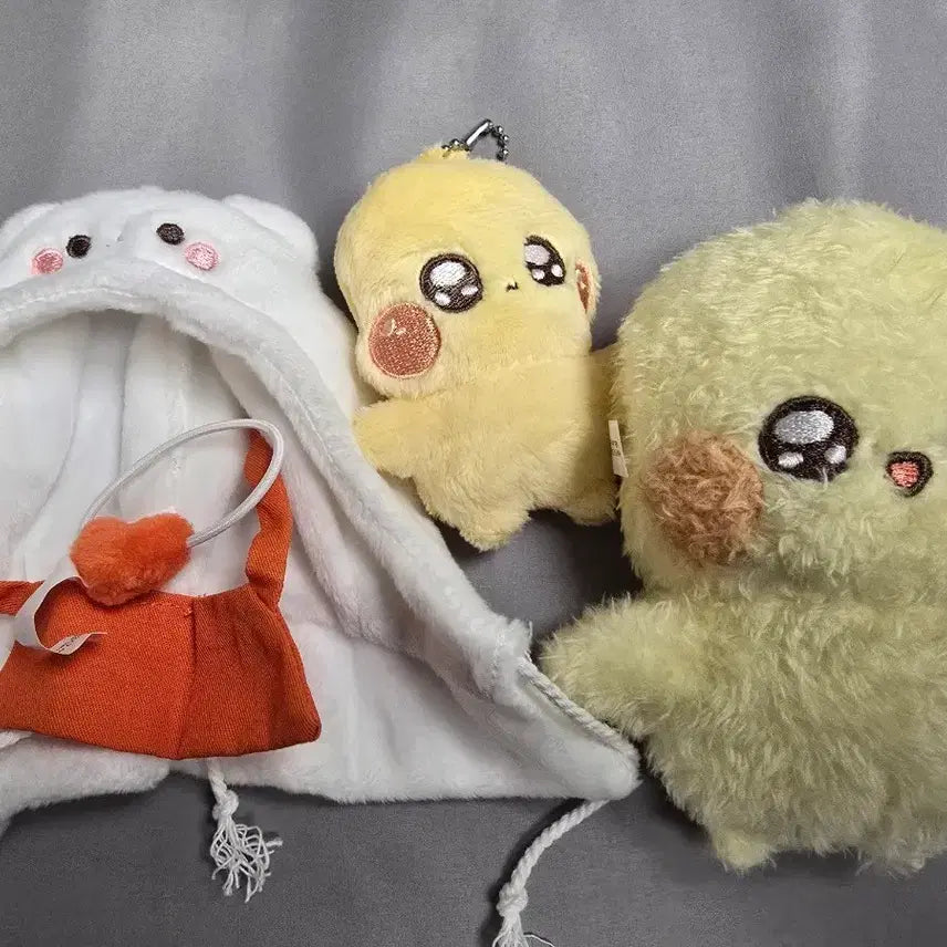 [BUNJANG] 10cm Bbianggi Keyring &amp; 8cm Flat Bbianggi Plush Doll Bundle Set / 10cm 삐앙이 키링 &amp; 8cm 삐앙이 납작키링 인형 일괄양도합니다